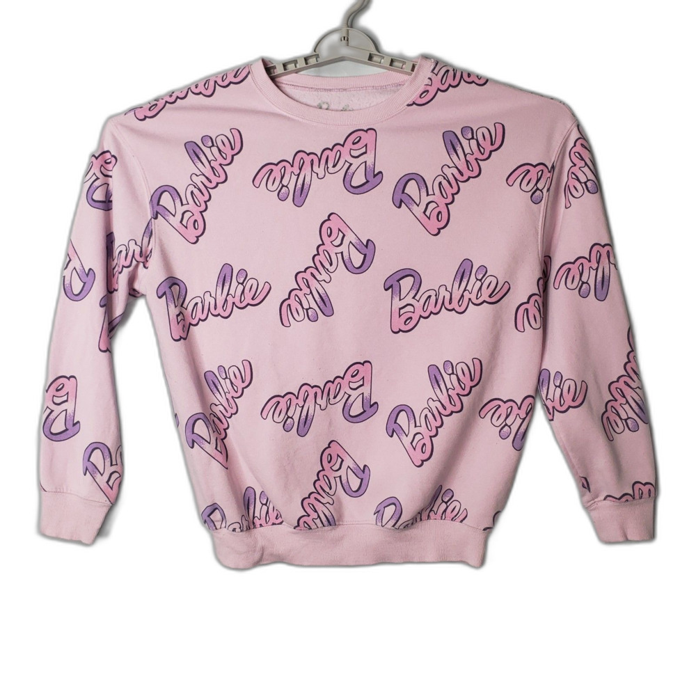 Barbie By Hybrid Apparel Pink Crew Neck Sweatshirt Womens Size Large